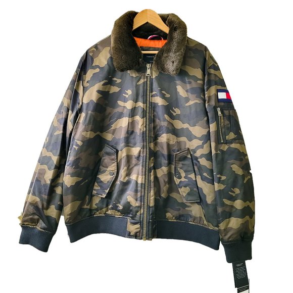 Tommy Hilfiger Camo Military Bomber Jacket 2XL - Picture 5 of 12